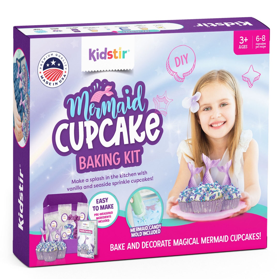 Mermaid Cupcake Kids Allinone Baking Kit Etsy