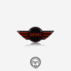 Custom MINI Steering Wheel Emblem Overlay | Gel Badge Sticker – Red