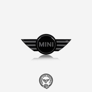 Custom MINI Steering Wheel Emblem Overlay | Gel Badge Sticker – Grey