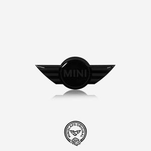 Custom MINI Steering Wheel Emblem Overlay | Gel Badge Sticker – Stealth Black