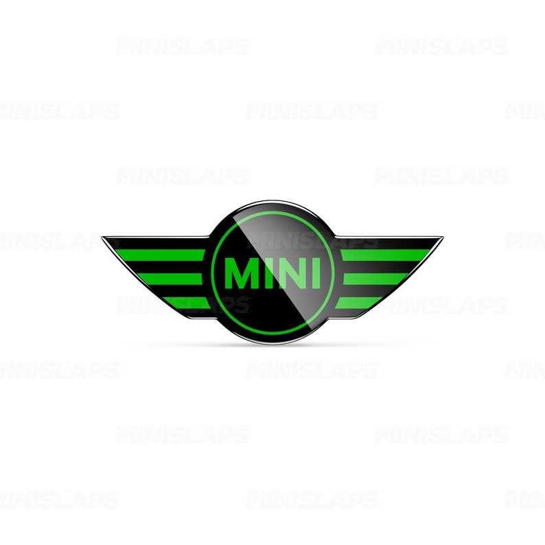 Custom Lenkrad Gel Overlay Emblem Badge Aufkleber passend für alle MINI Modelle Gen 1, 2, 3 Personalisieren Sie Ihren MINI Cooper Farbe Grün Bild 1