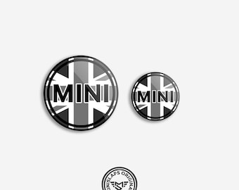 MINI Bonnet & Boot Emblem Kit | Exterior Badges – R52 R53 GB Grey Flag