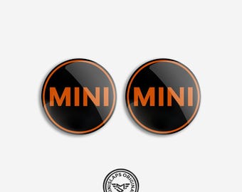 Kit de emblemas para capó y maletero MINI / Insignias exteriores – R55 R56 R57 Naranja Negro