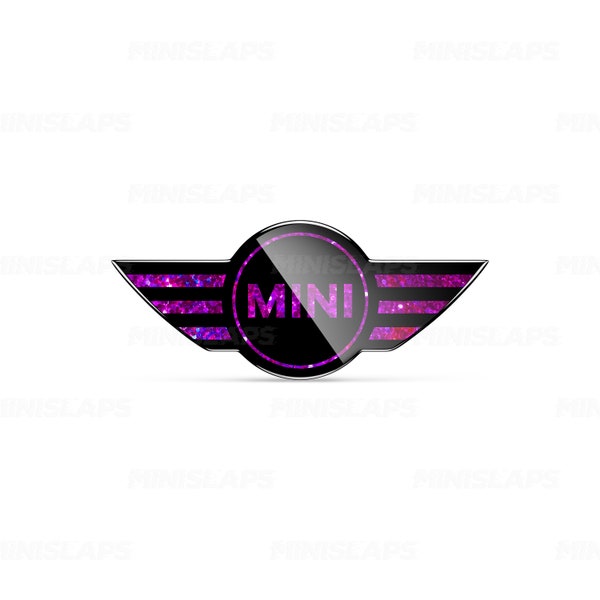 Custom Steering Wheel Gel Overlay Emblem Badge Sticker - Fits All MINI Models (Gen 1, 2, 3) - Personalise Your MINI Cooper! Pink Glitter