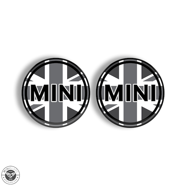 Sticker voiture MINI Cooper S JCW R55 R56 R57, emblème extérieur de capot - Accessoires MINI Cooper de luxe - Cadeau pour lui/elle Sticker drapeau gris GB
