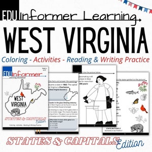 West Virginia State Workbook: Reading, Writing, Activities (Printable & Digital)