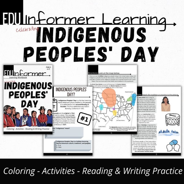 Honoring Indigenous Peoples' Day Digital and Printable Workbook, Homeschool and Classroom