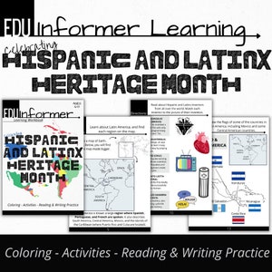 Feiern Hispanic und Latinx Heritage Month, druckbare und digitale Arbeitsbuch, Homeschool und Klassenzimmer