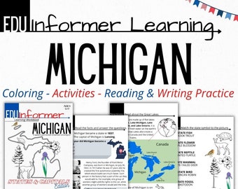 Michigan State Workbook: Reading, Writing, Activities (Printable/Digital)