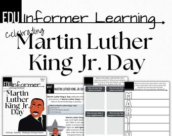 Celebrating Martin Luther King Jr. Day, Printable and Digital Workbook, Homeschool and Classroom