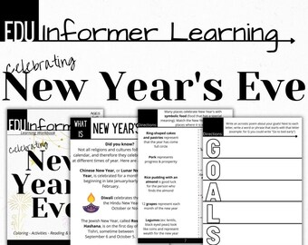 Celebrating New Year's Eve, Printable and Digital Workbook, Homeschool and Classroom