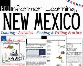 New Mexico State Workbook: Reading, Writing, Activities (Printable & Digital)