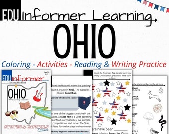 States and Capitals Series, Ohio Workbook, Printable and Digital Workbook