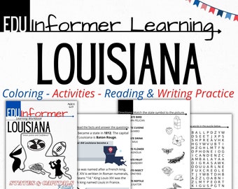 Louisiana State Workbook: Reading, Writing, Activities (Printable & Digital)