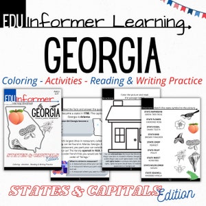 Georgia State Workbook: Reading, Writing, and Coloring (Printable & Digital)