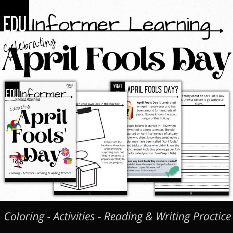 Celebrating April Fool's Day Printable and Digital Etsy