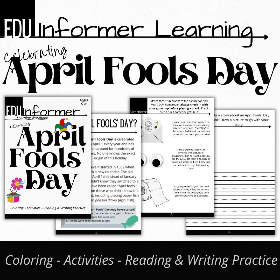 Celebrating April Fool's Day, Printable and Digital Workbook ...