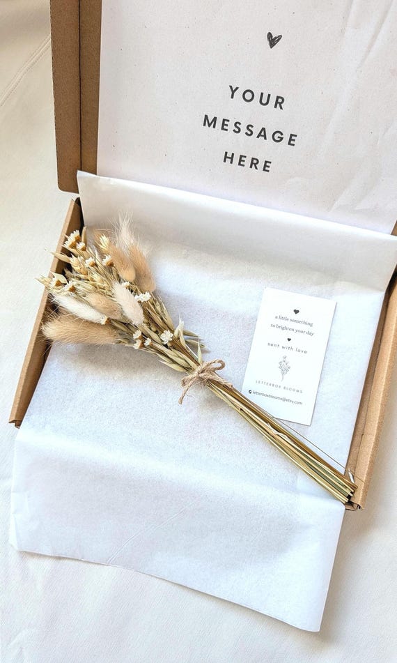 Dried Flower Bouquet, Natural Letterbox Sympathy and Get Well Soon
