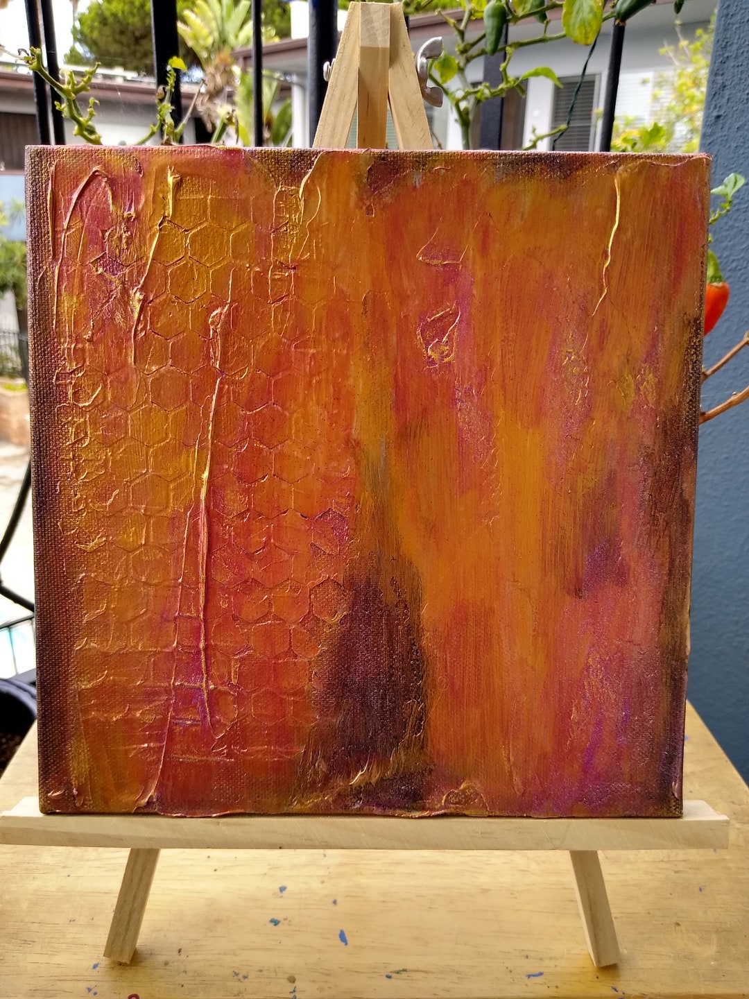 Mixed Media Texture Art 8x8 Etsy