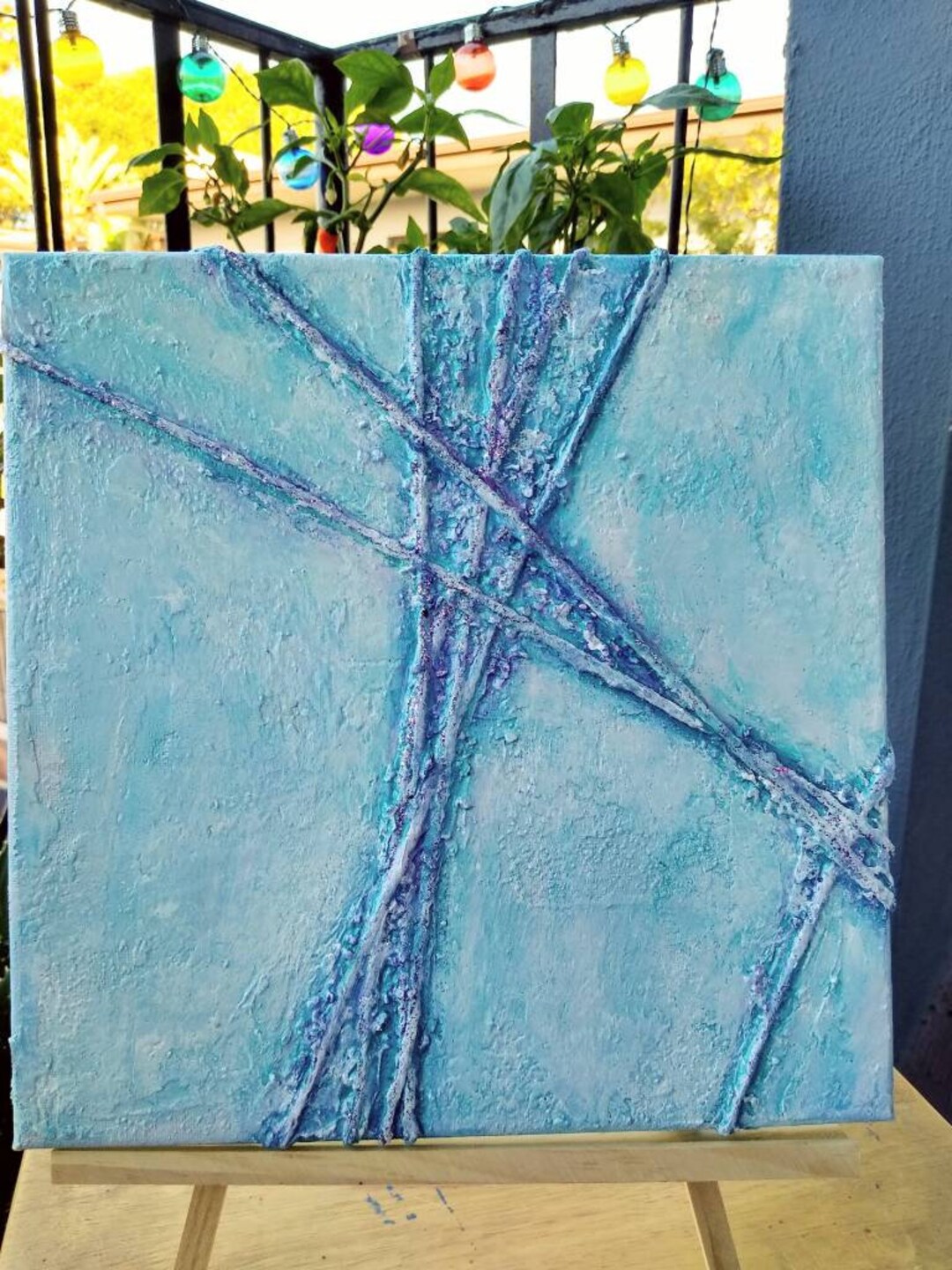 Mixed Media Texture Art 10x10 North of the Etsy