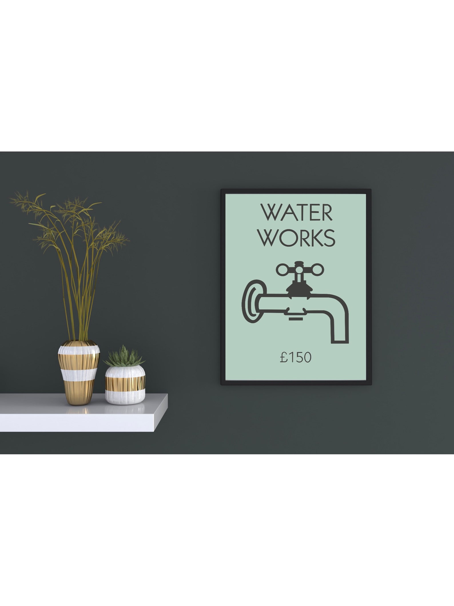 Monopoly Water Works Bathroom A5/A4/A3 Print Wall Art Etsy