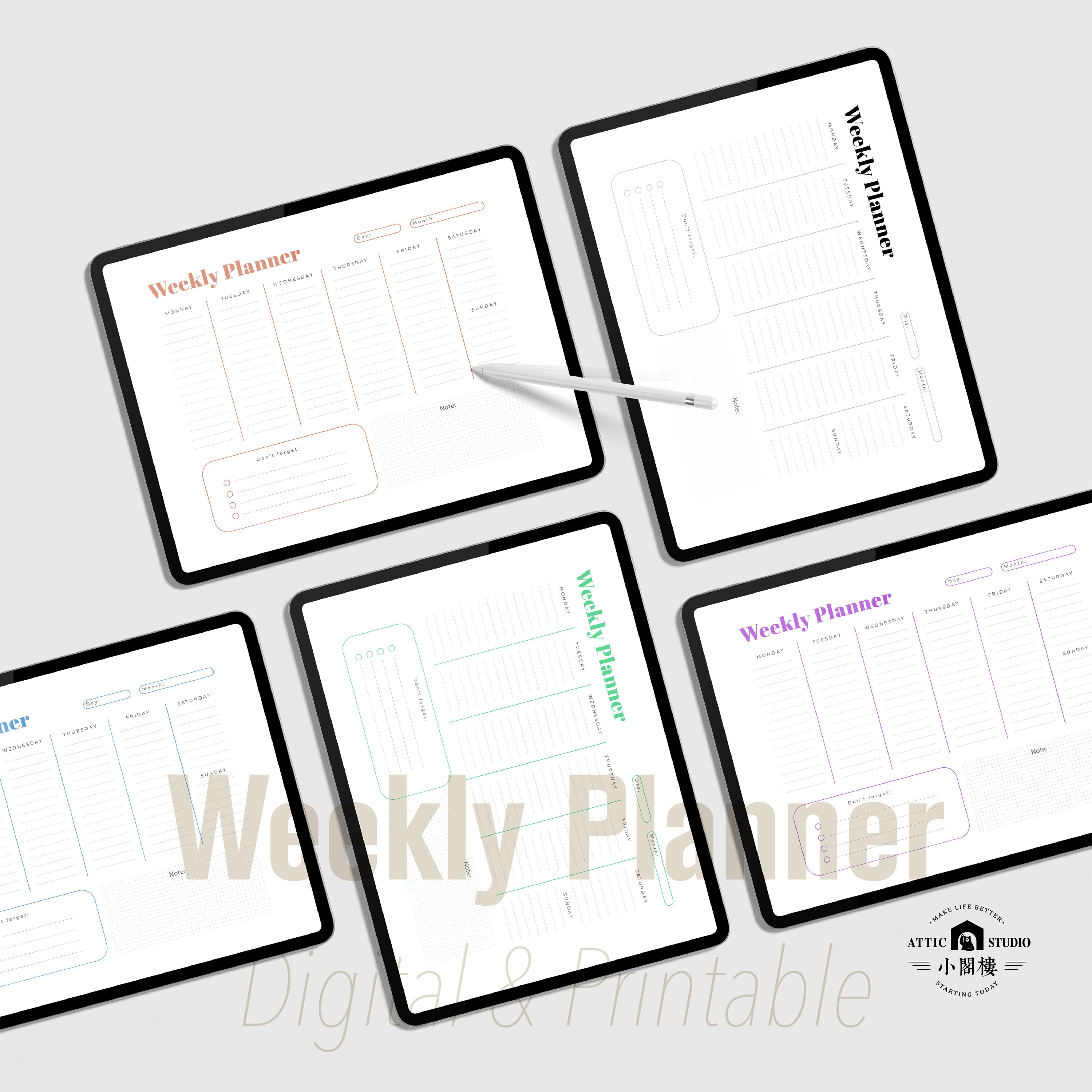 Digital Weekly Planner 2022 2023 Printable to Do List Etsy
