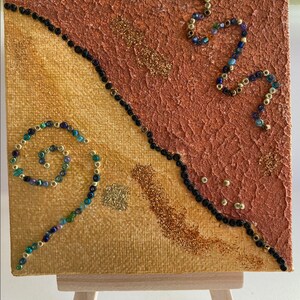Multi-Media Art on Mini Canvas, Small Art | &quot;Diagonale&quot;