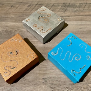 Mixed-media Painting, Mini Multi-media Art on Canvas, Abstract Wall Art | &quot;Trio divertente&quot;