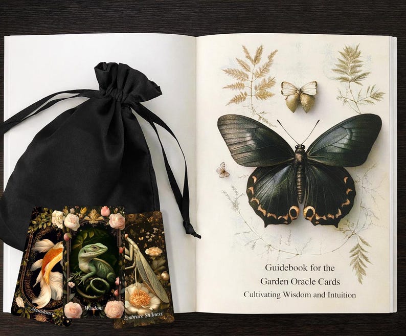 Tuinorakelkaarten | Natuurorakelkaarten met handleiding en satijnen etui afbeelding 6