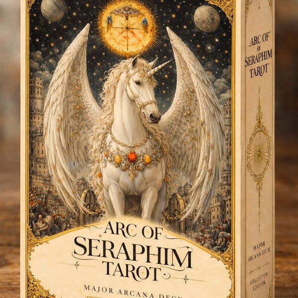 Arc of Seraphim Tarot – 23 Cards Large Format Major Arcana Tarot Deck- Premium Casino quality cards, Limited Edition
