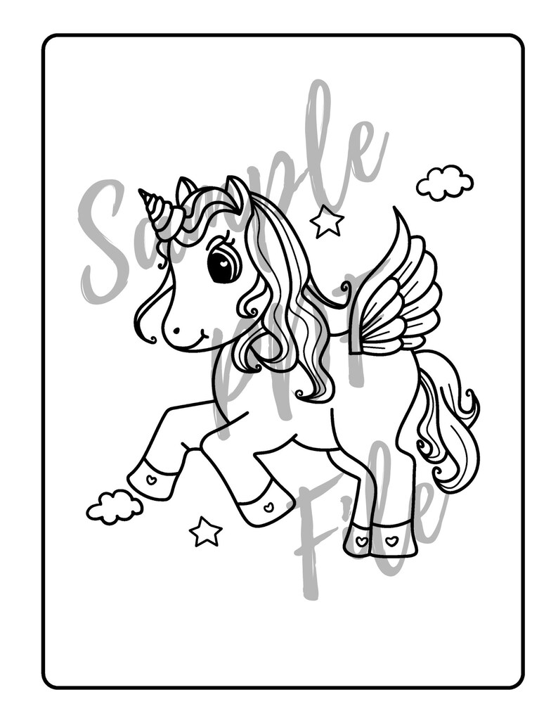 10 Unicorn Coloring Pages, Unicorn Coloring Pages for Kids, Cute