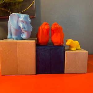 Vintage Fisher Price Zoo Animals: Elephant, Gorilla & Lion Cub.