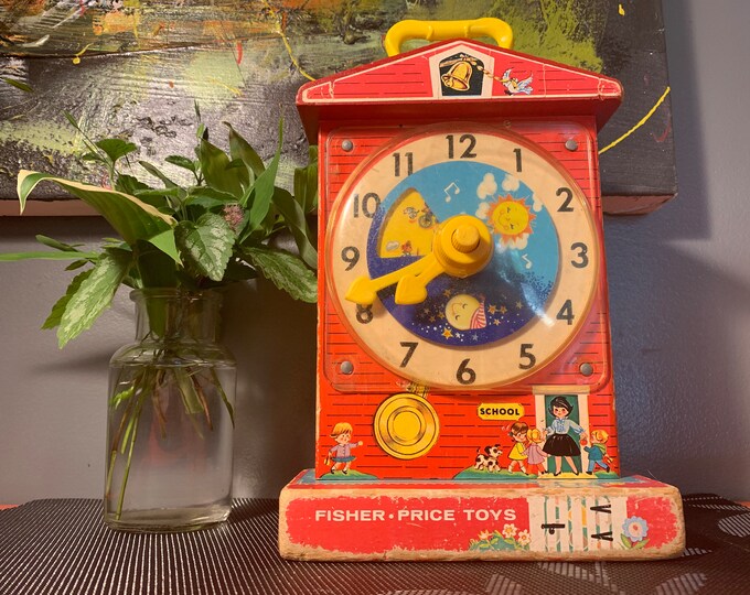 Vintage Fisher Price Music Box Teaching Clock 1968 Etsy
