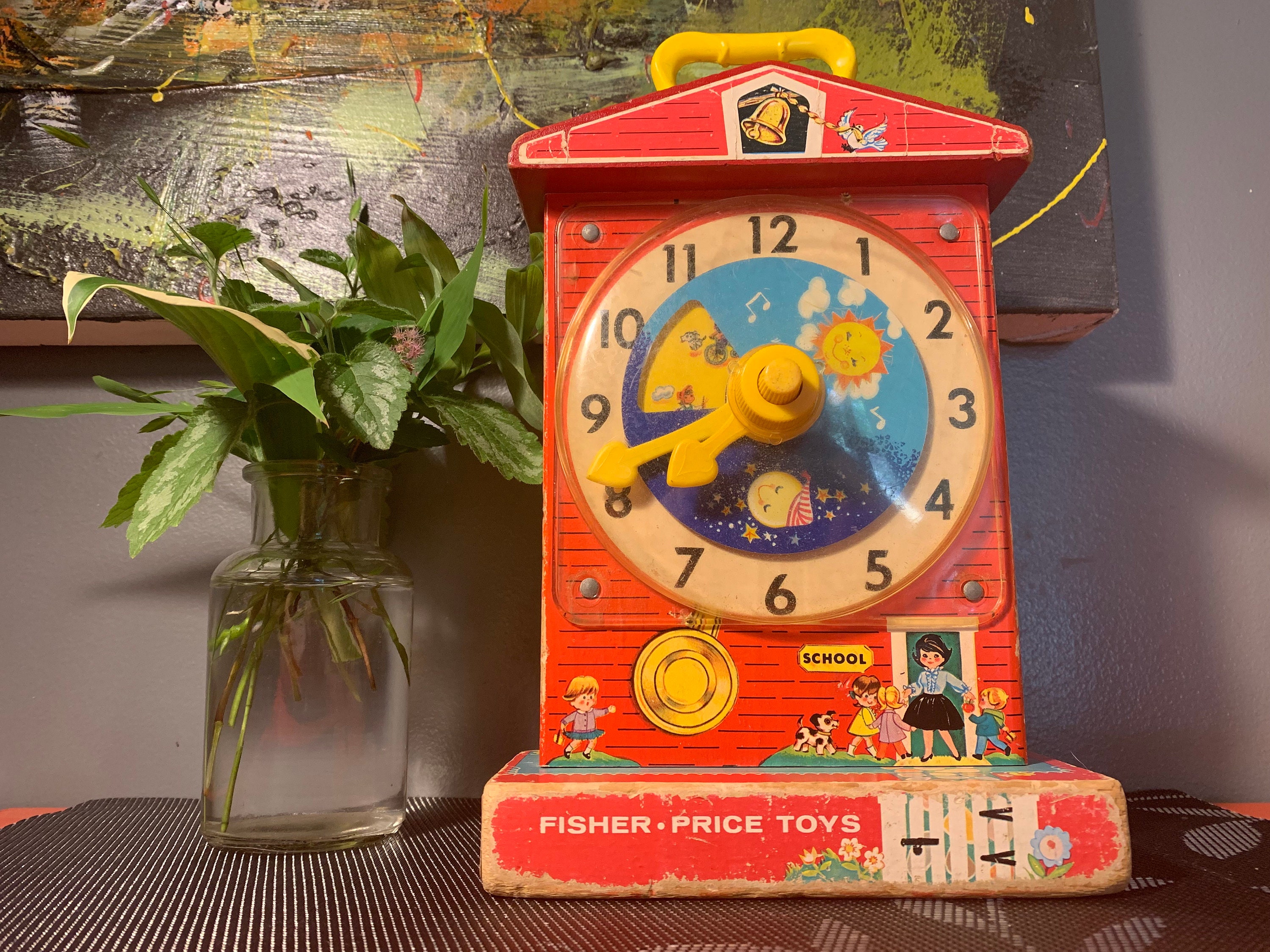 Vintage Fisher Price Music Box Teaching Clock 1968 Etsy