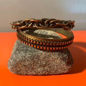 Vintage Brass Bangle Bracelet Set