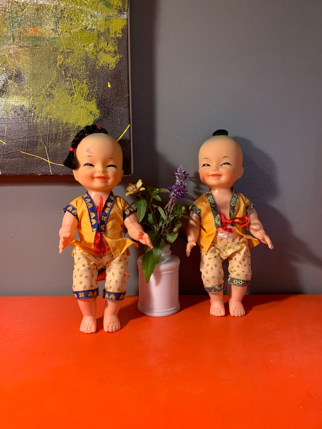 Two Vintage Collectible Chinese Baby Dollsmade in China Etsy