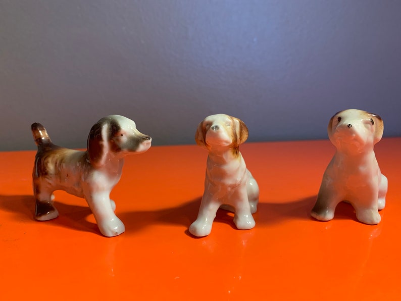 Vintage Ceramic Dog Figurines Knick Knack Collectiblesmade in Japan Etsy