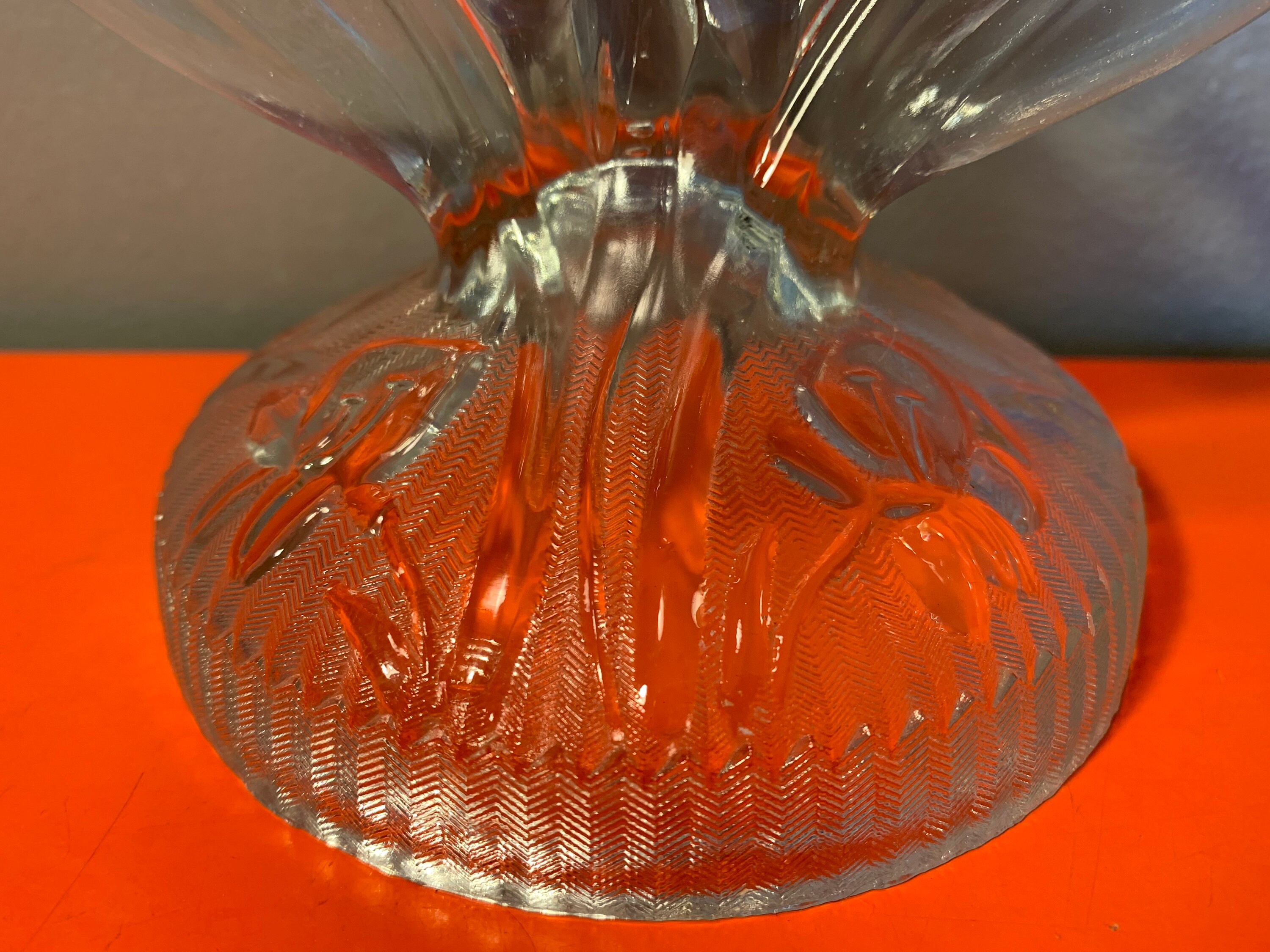 Vintage Pressed Depression Glass Iris & Herringbone