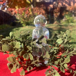 Vintage Glass Christmas Angel Candle Holder
