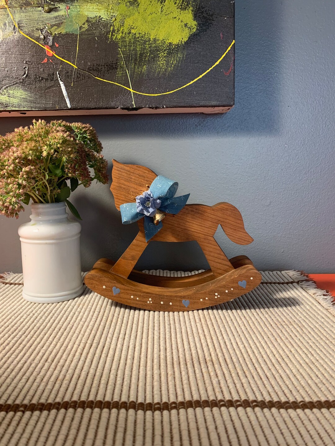 Vintage Wood Rocking Horse Nursery Decor Circa 1980 Etsy