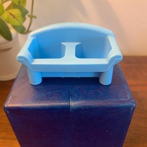 Vintage Playskool Sesame Street 1-2-3 Playset Replacement Blue Couch.