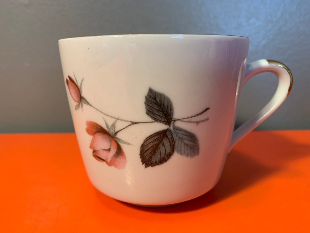 Vintage Floral Rose Teacups With Gold Trim Etsy