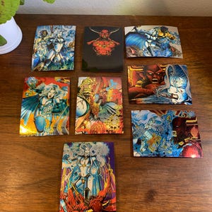 Vintage 1994 Krome Productions Lady Death Chromium Cast Set Collectible Cards #20-#27. By Chaos Comics.