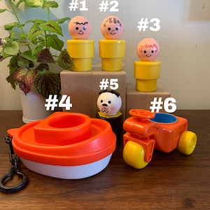 Vintage Fisher Price Jumbo Little People, Boat, Dog & Trike.