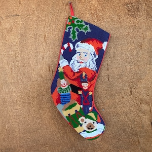 Vintage Christmas Santa Stocking