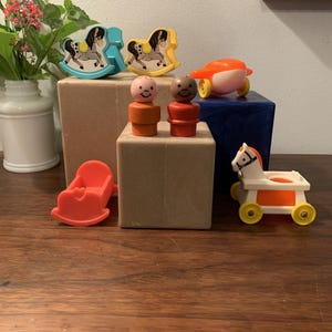 Vintage Fisher Price Little People Baby/Nursery/Little Riders. Please read the description.