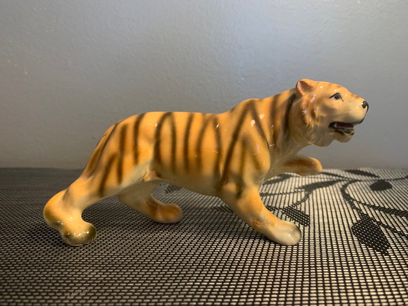 Vintage Ceramic Tiger Figurinemade in Japan Etsy