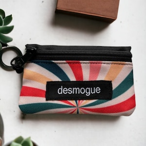 Monedero y tarjetero hecho a mano, portamonedas artesanal con cremallera, cartera unisex
