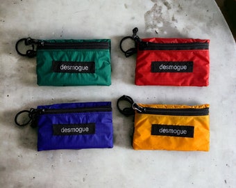 Monedero y tarjetero hecho a mano, portamonedas artesanal con cremallera, carteras unisex