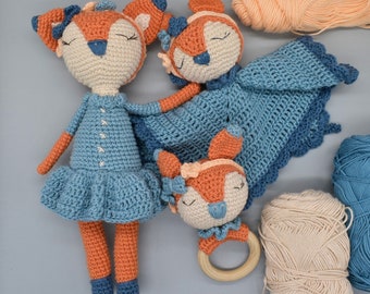 Instructions au crochet / lot d'instructions pour poupée renard, jouet à saisir, tissu câlin